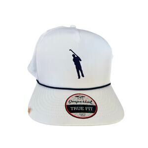 NWT Imperial Golf Hat Men’s White Nylon Performance Cap True Fit Snapback